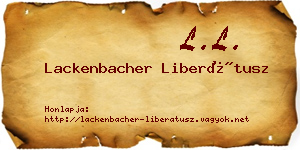 Lackenbacher Liberátusz névjegykártya